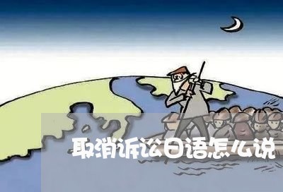 取消诉讼日语怎么说 取消诉讼日语怎么说