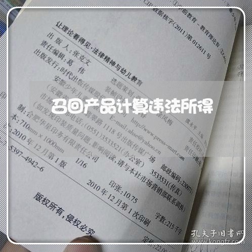 召回产品计算违法所得 召回产品计算违法所得