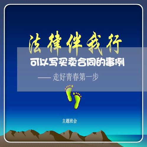 可以写买卖合同的事例/2023040330382 可以写买卖合同的事例/2023040330382