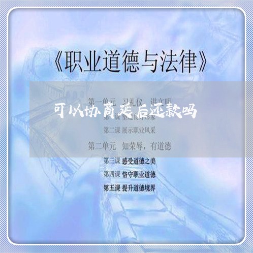 可以协商延后还款吗/2023110796828