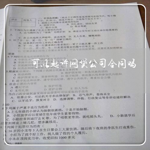 可以起诉网贷公司合同吗/2023091383734