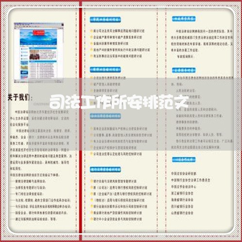 司法工作所安排范文 司法工作所安排范文