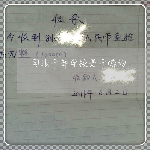 司法干部学校是干嘛的 司法干部学校是干嘛的