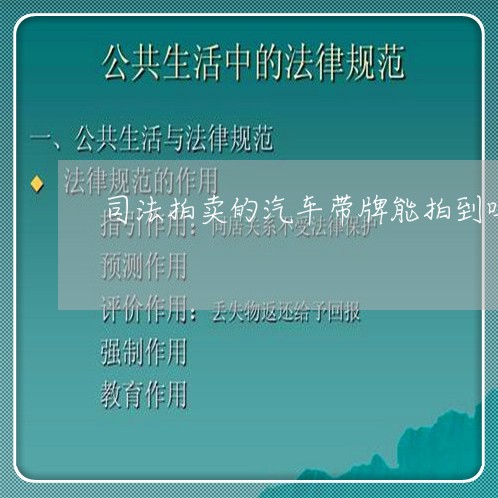 司法拍卖的汽车带牌能拍到吗 司法拍卖的汽车带牌能拍到吗