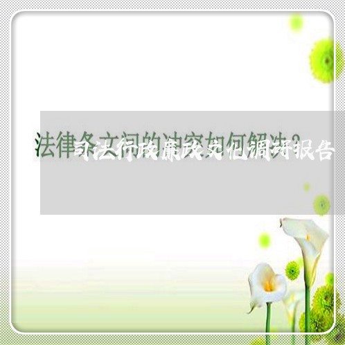 司法行政廉政文化调研报告 司法行政廉政文化调研报告