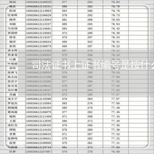 司法证书上证书编号是按什么