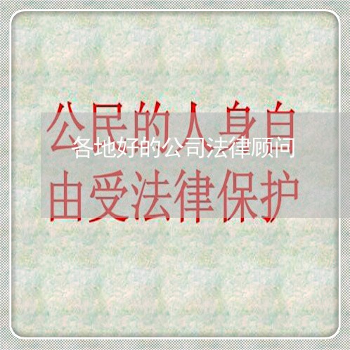 各地好的公司法律顾问 各地好的公司法律顾问