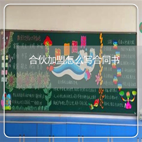 合伙加盟怎么写合同书/2023041214627 合伙加盟怎么写合同书/2023041214627
