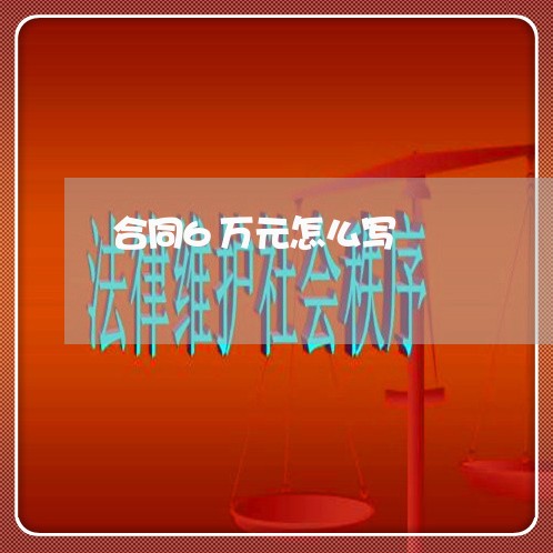 合同6万元怎么写/2023041272705