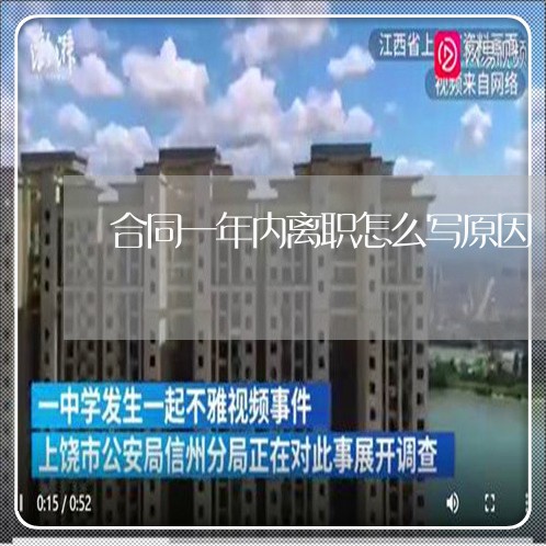 合同一年内离职怎么写原因/2023061858471