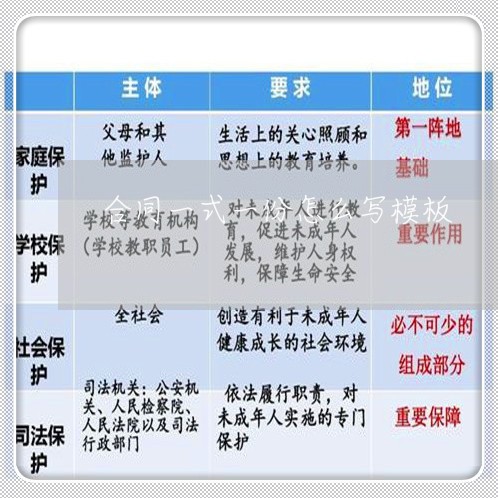 合同一式一份怎么写模板/2023061559460
