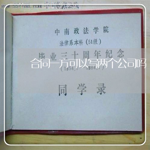 合同一方可以写两个公司吗/2023061694037 合同一方可以写两个公司吗/2023061694037