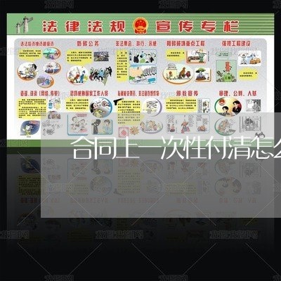 合同上一次性付清怎么写/2023060663704