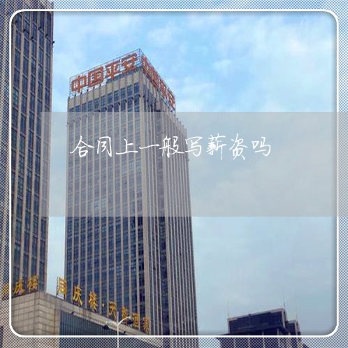合同上一般写薪资吗/2023041797258