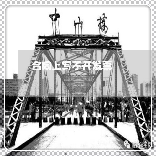 合同上写不开发票/2023041330370