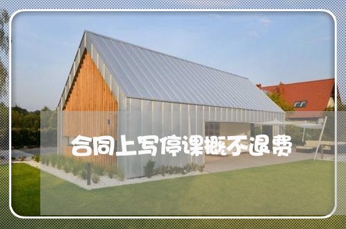 合同上写停课概不退费/2023022684848 合同上写停课概不退费/2023022684848