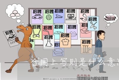 合同上写则是什么意思/2023041582813