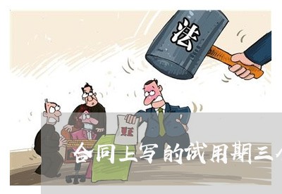 合同上写的试用期三个月/2023061618159 合同上写的试用期三个月/2023061618159