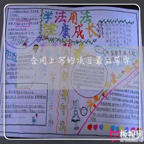 合同上写的项目最后等字/2023041372795