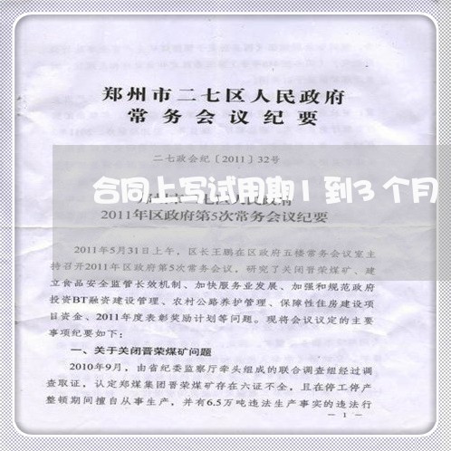 合同上写试用期1到3个月/2023061682482