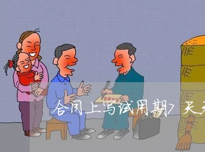 合同上写试用期7天无工资/2023060704635 合同上写试用期7天无工资/2023060704635