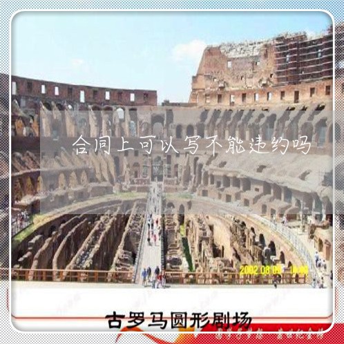 合同上可以写不能违约吗/2023022771683 合同上可以写不能违约吗/2023022771683