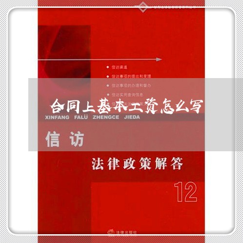 合同上基本工资怎么写/2023011748359 合同上基本工资怎么写/2023011748359