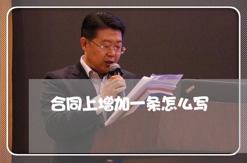 合同上增加一条怎么写/2023042450382