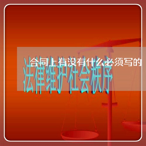 合同上有没有什么必须写的/2023061680804