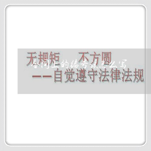 合同上的编号该怎么写