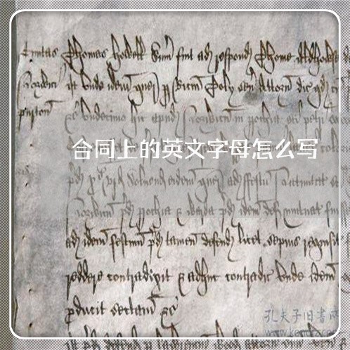 合同上的英文字母怎么写/2023060806158