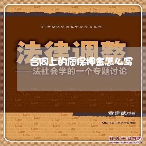 合同上的质保押金怎么写/2023011665018 合同上的质保押金怎么写/2023011665018