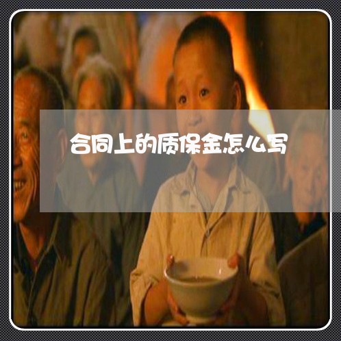 合同上的质保金怎么写/2023011748684