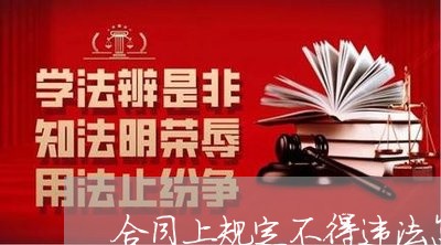 合同上规定不得违法怎么写/2023011739293