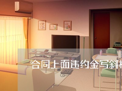 合同上面违约金写斜杠/2023041372825 合同上面违约金写斜杠/2023041372825