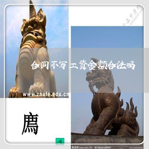 合同不写工资金额合法吗/2023042406046