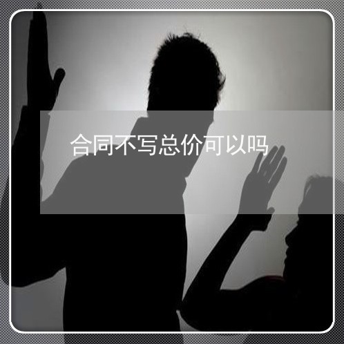 合同不写总价可以吗/2023030264847