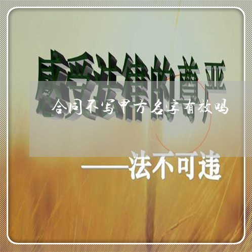合同不写甲方名字有效吗/2023022773025
