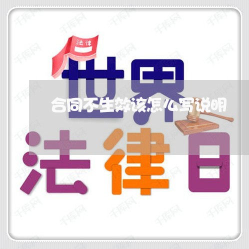 合同不生效该怎么写说明/2023022706148
