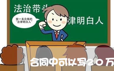 合同中可以写20万吗/2023022621613 合同中可以写20万吗/2023022621613