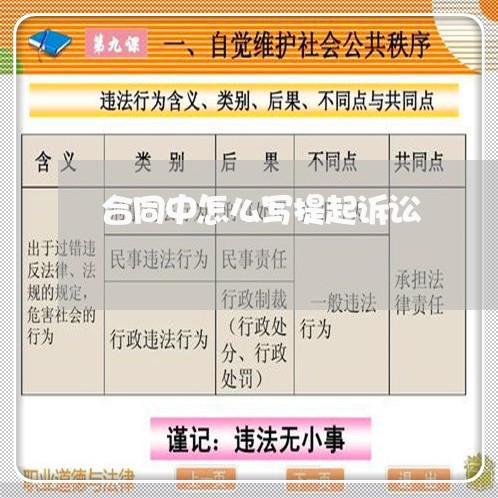 合同中怎么写提起诉讼/2023040212794