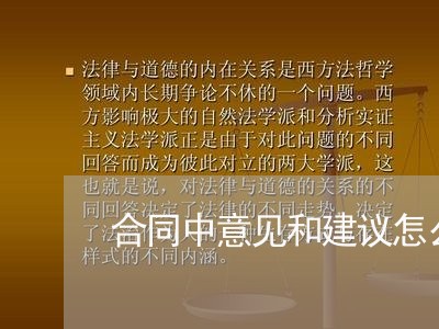 合同中意见和建议怎么写/2023022671816