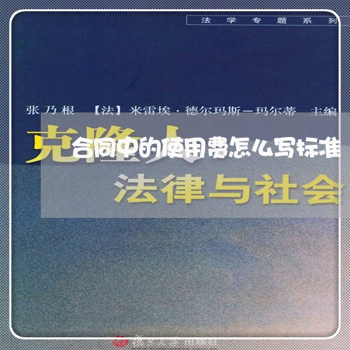 合同中的使用费怎么写标准/2023042562925