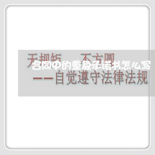 合同中的重复承诺书怎么写/2023060151814