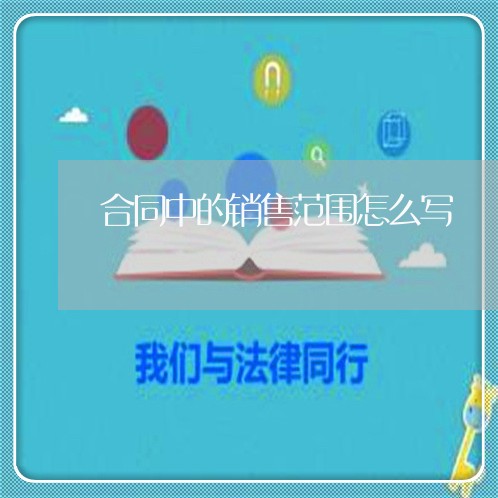 合同中的销售范围怎么写/2023022649505