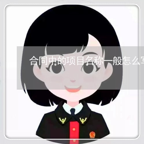 合同中的项目名称一般怎么写的/2023061962818