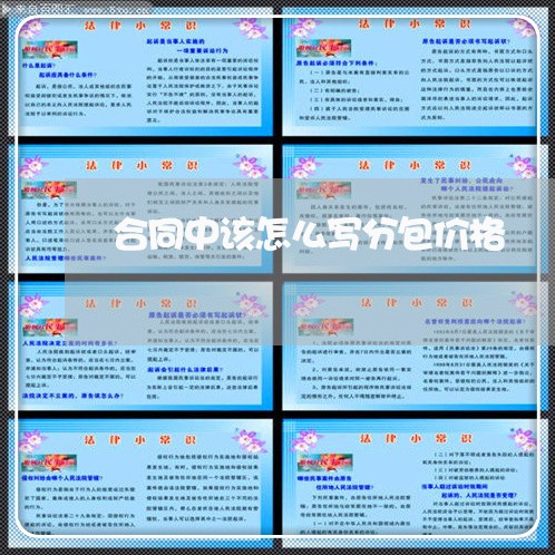 合同中该怎么写分包价格/2023041093056 合同中该怎么写分包价格/2023041093056