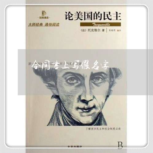 合同书上写假名字/2023041174973 合同书上写假名字/2023041174973