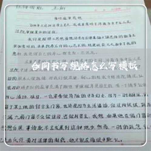 合同书写规格怎么写模板/2023040994948 合同书写规格怎么写模板/2023040994948
