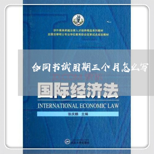 合同书试用期三个月怎么写/2023061683835